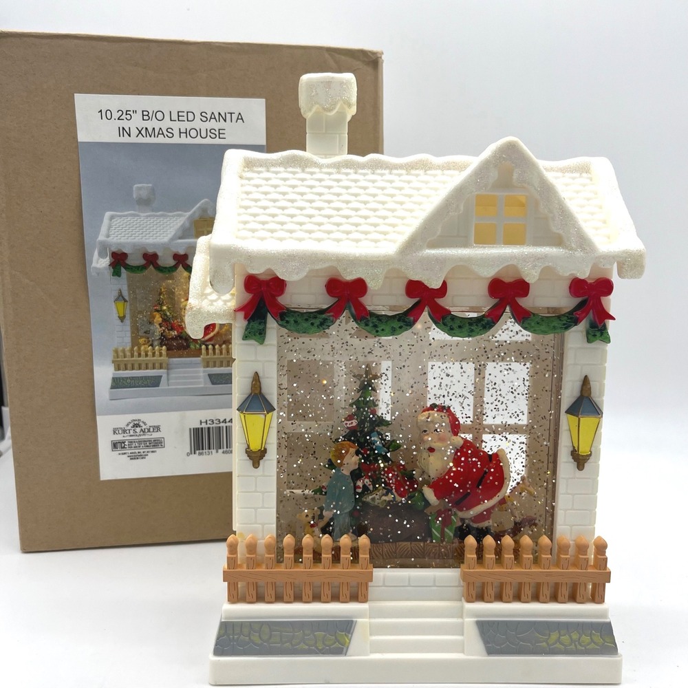 Kurt Adler 10.25 In Battery Operated LED Santa in Christmas‎ House Water Lantern